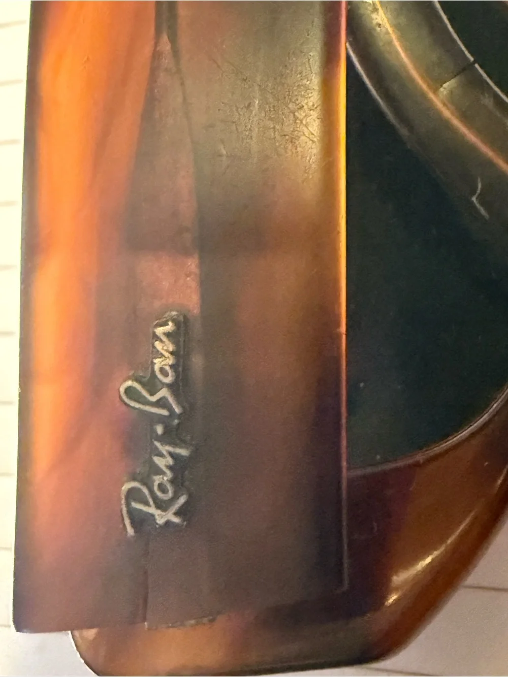 Ray-Ban Brown Tortoise Rectangle Sunglasses with Dark Lenses